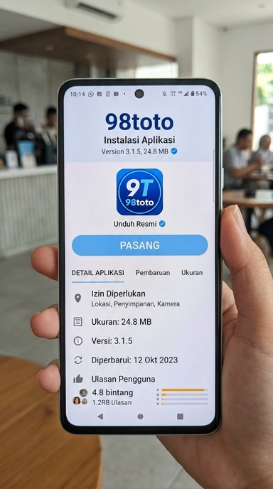 Tampilan halaman APK 98toto