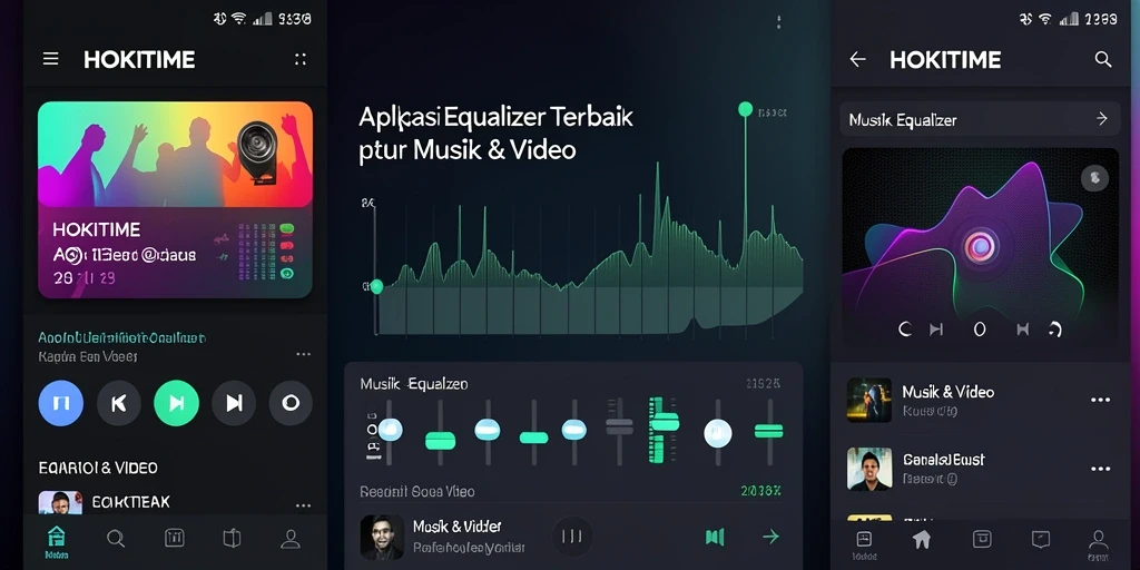 Tampilan antarmuka HOKITIME menampilkan kontrol equalizer yang interaktif dan intuitif.