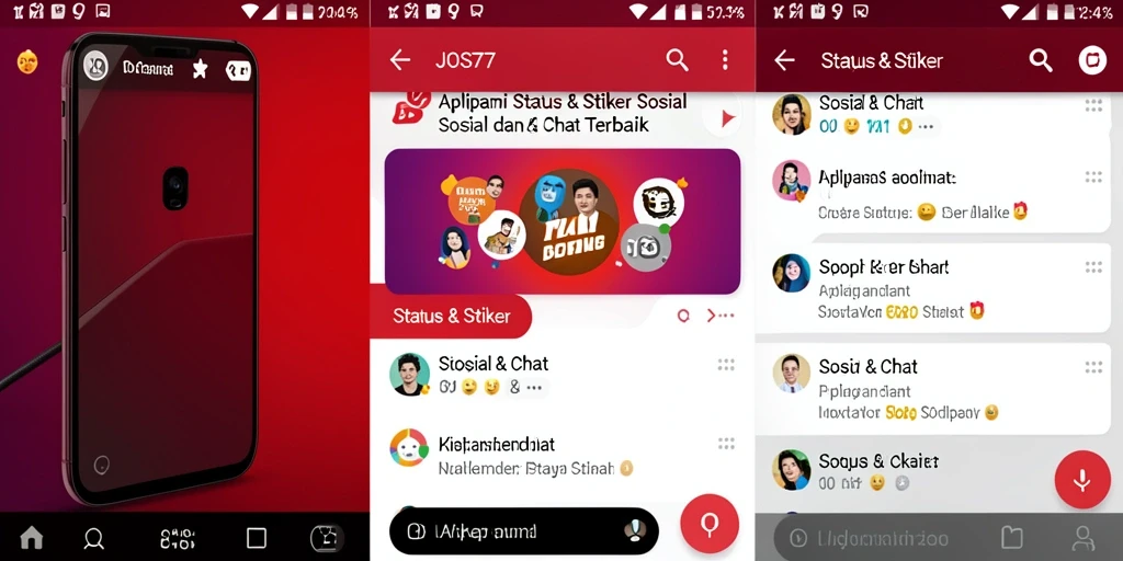 Antarmuka JOS77 yang menarik dengan beragam stiker.