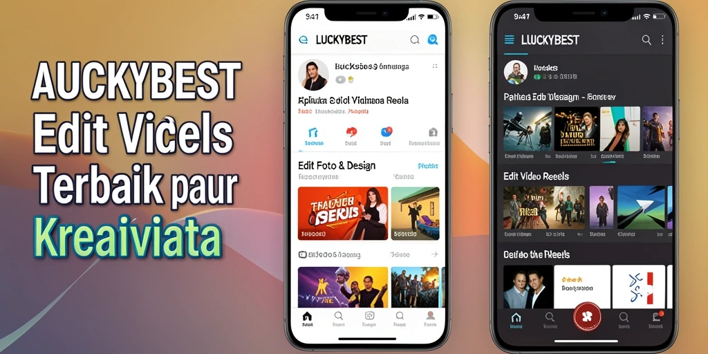 Antarmuka LUCKYBEST untuk pengeditan video reels yang menarik dan efisien.