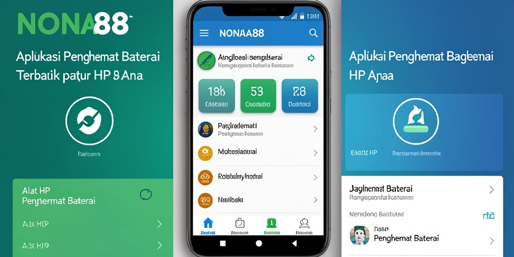Tampilan antarmuka NONA88 yang sederhana dan intuitif untuk pengelolaan baterai.