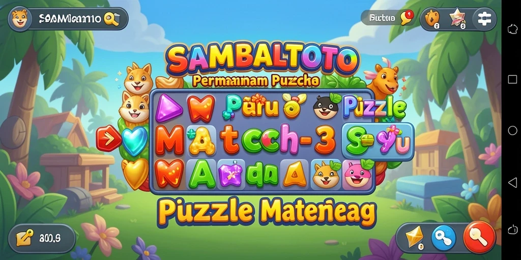 Tampilan antarmuka permainan SAMBALTOTO dengan elemen Puzzle Match-3.